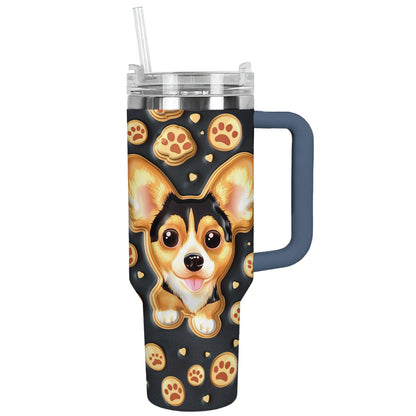 40 Oz Dachshund Shineful™ Tumbler Dachshunds Black Cute Nl09 Navy 40Oz