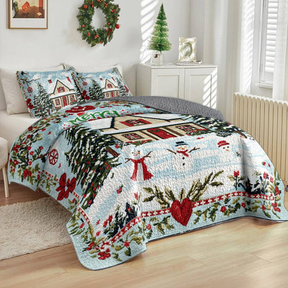 Shineful All Season Quilt 3-Piece Set Christmas Cottage