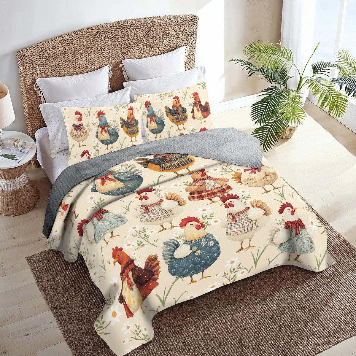 Shineful All Season Quilt 3-Piece Set - Cozy Chicken