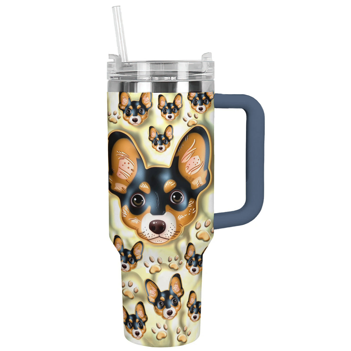 40 Oz Dachshund Shineful™ Tumbler Dachshunds 3D Nl09 Navy 40Oz