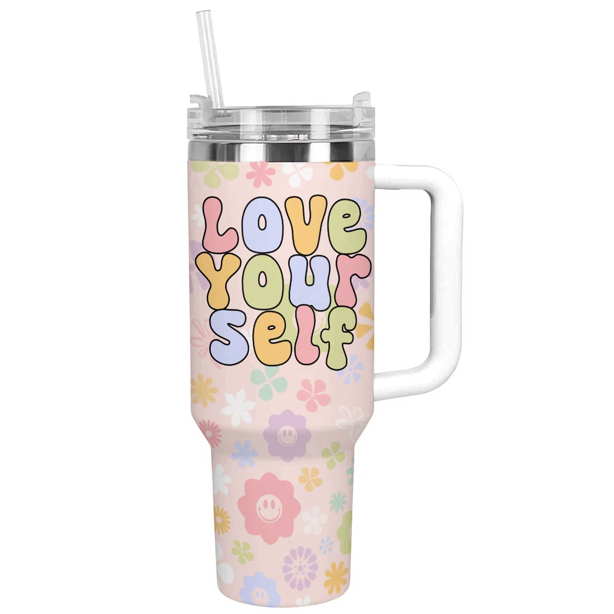 Groovy 40 Oz Shineful™ Tumbler Love Your Self Nl09 White 40Oz