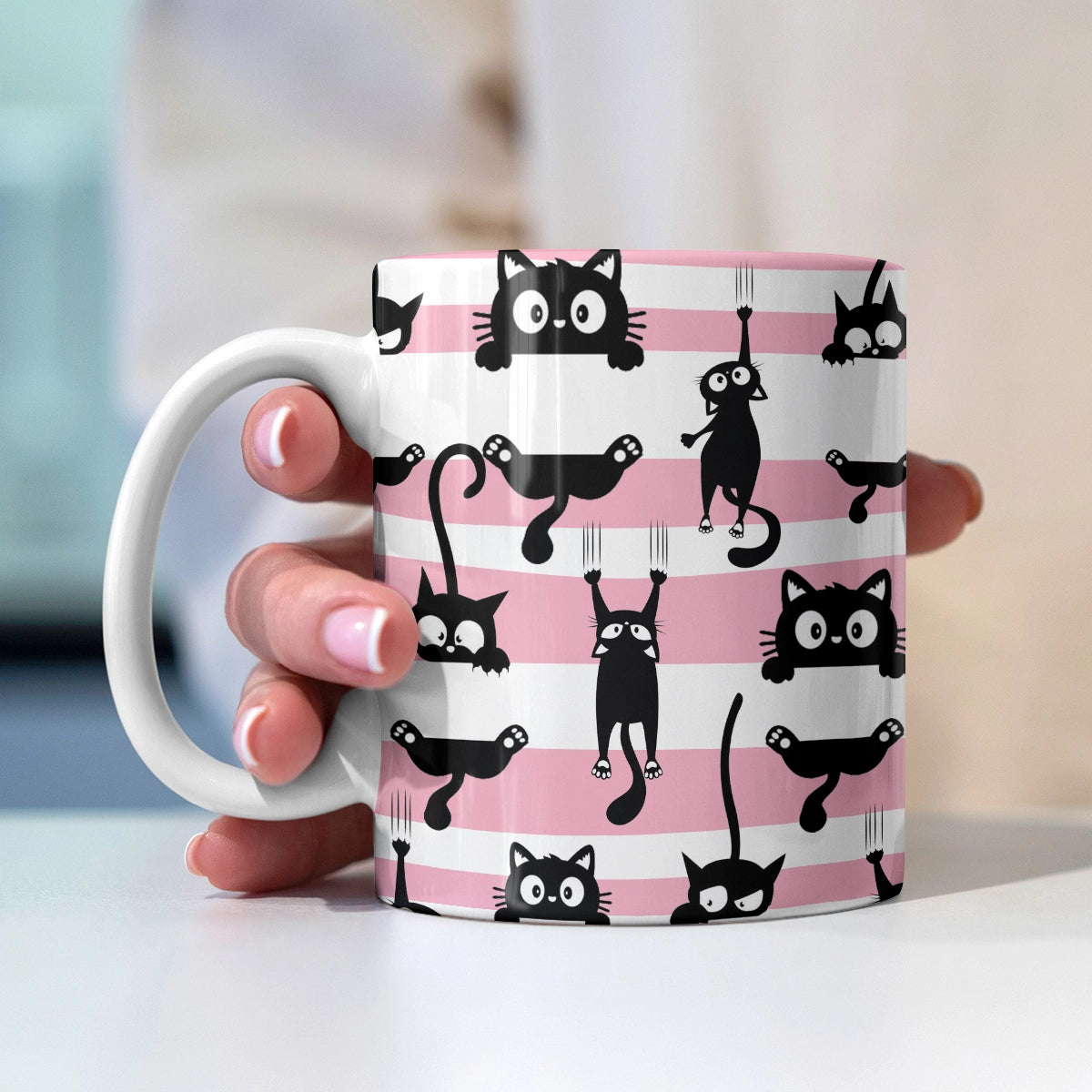 Tasse en céramique brillante Chats parfaitement ludiques