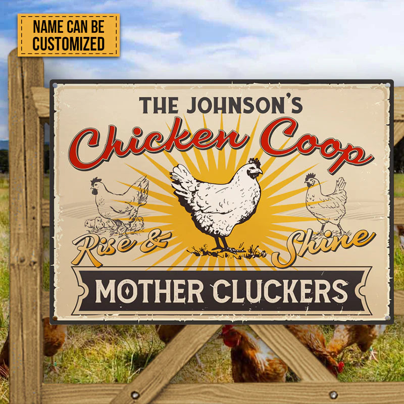 Shineful 2D Flat Print Metal Sign Personalized Farm Chicken Coop Rise And Shine