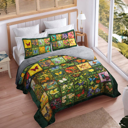 Shineful All Season Quilt 3-Piece Set Butterfly Meadow