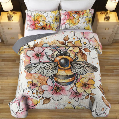 Shineful All Season Quilt 3-Piece Set Bee Blossom