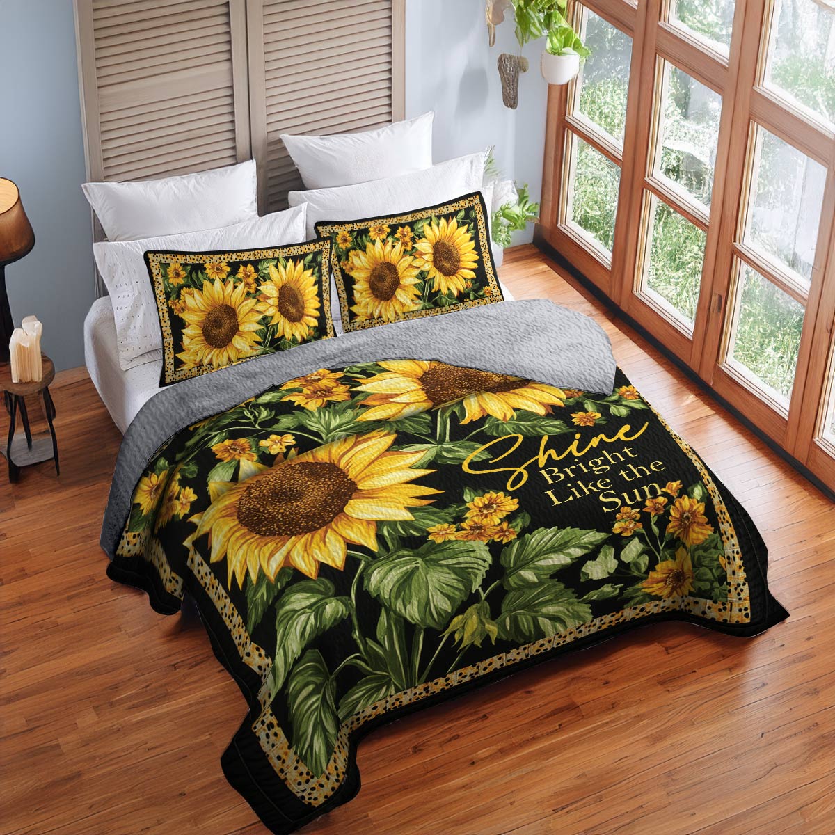 Shineful All Season Quilt 3-Piece Set Bright Sunflower