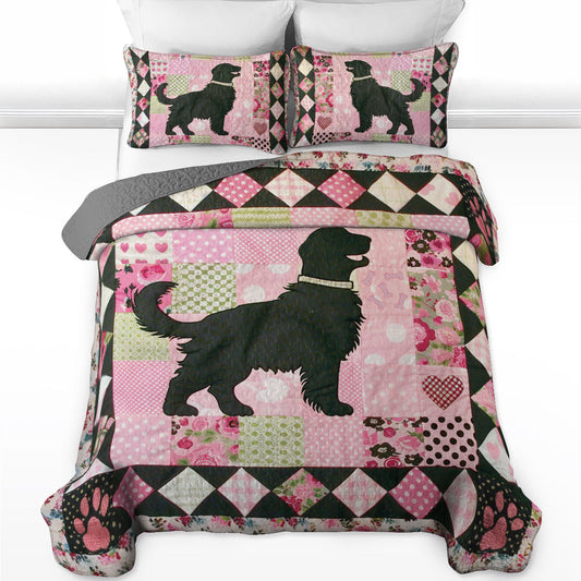 Shineful All Season Quilt 3-Piece Set Paw-some Retriever