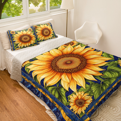 Shineful All Season Quilt 3-teiliges Set - Strahlende Sonnenblume