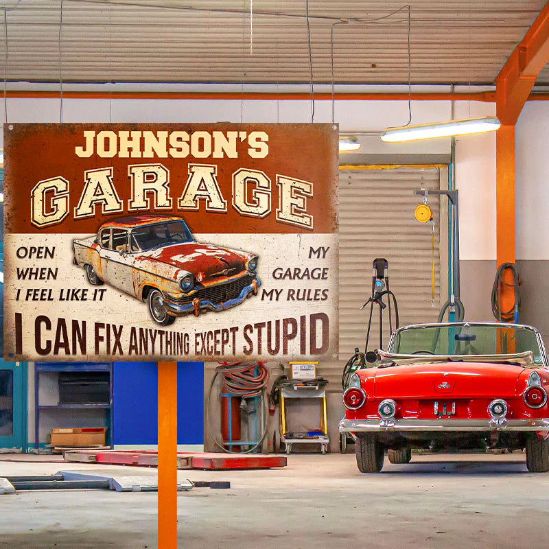 Shineful 2D Flat Print Metal Sign Auto Mechanic Garage I Can Fix Anything Personalized 2D Flat Print Metal Sign