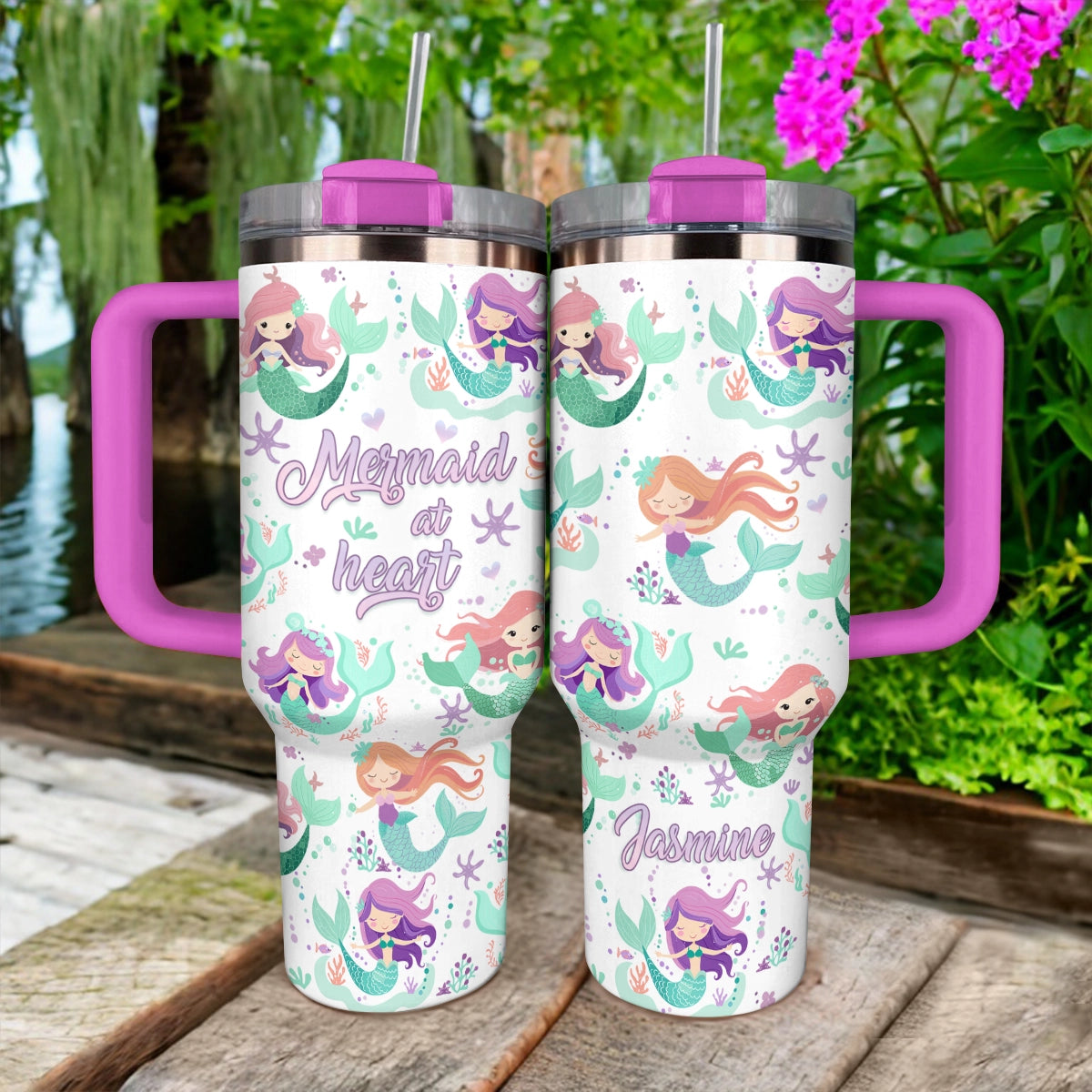 Shineful Tumbler Personalized Mermaid At Heart