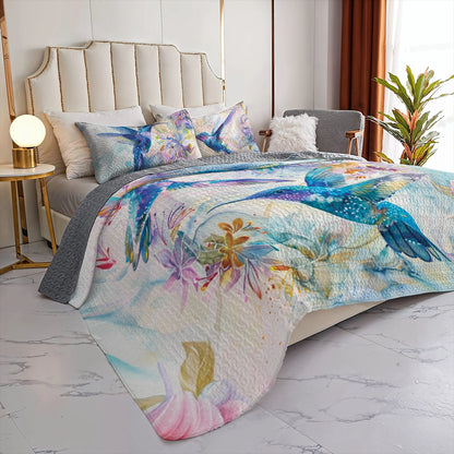 Shineful All Season Quilt 3-Piece Set Hummingbird Haven