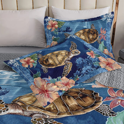 Shineful All Season Quilt 3-Piece Set Turtle Tranquility