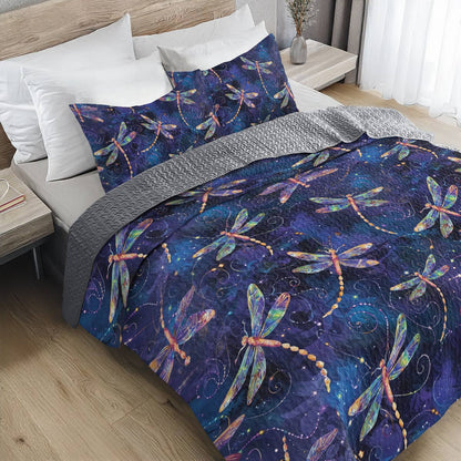 Shineful All Season Quilt 3-Piece Set Dream Dragonfly