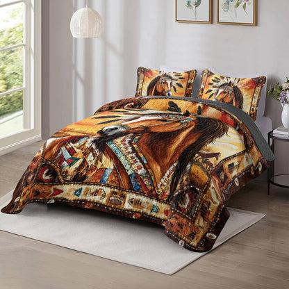 Shineful All Season Quilt 3-Piece Set Spirit Horse