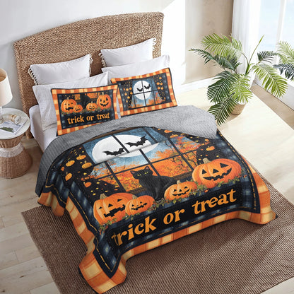 Shineful All Season Quilt 3-Piece Set Halloween Midnight Mischief