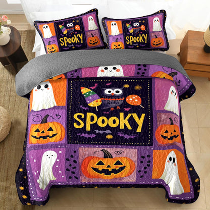 Shineful All Season Quilt 3-Piece Set Halloween Spooky Fun