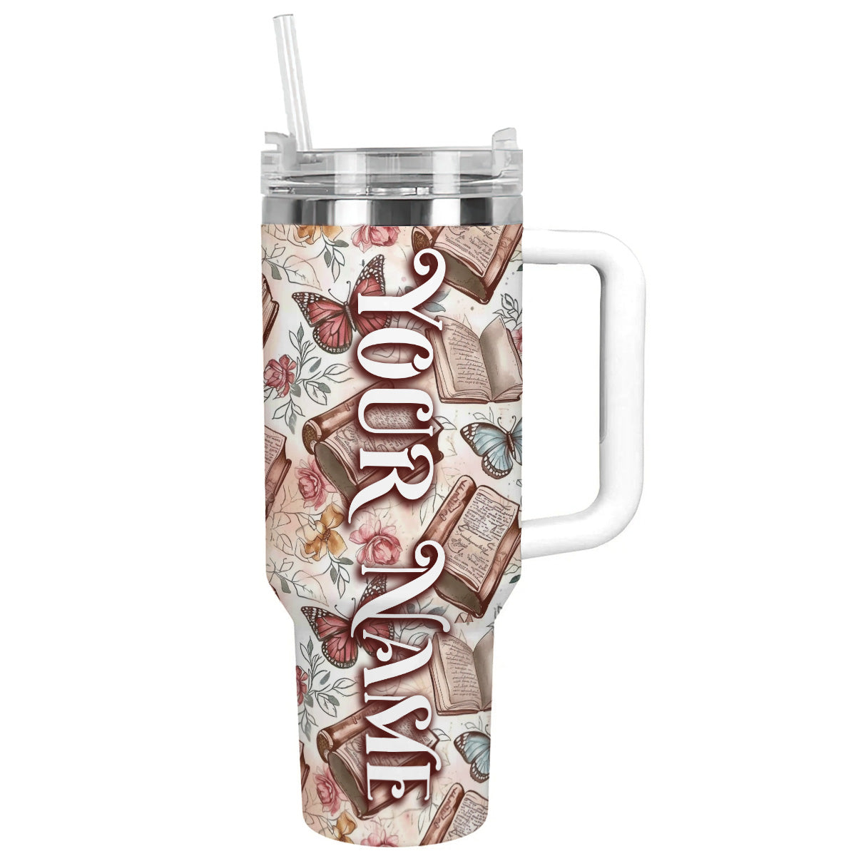 Reading Shineful™ Tumbler Book Pattern Nl09 White 40Oz