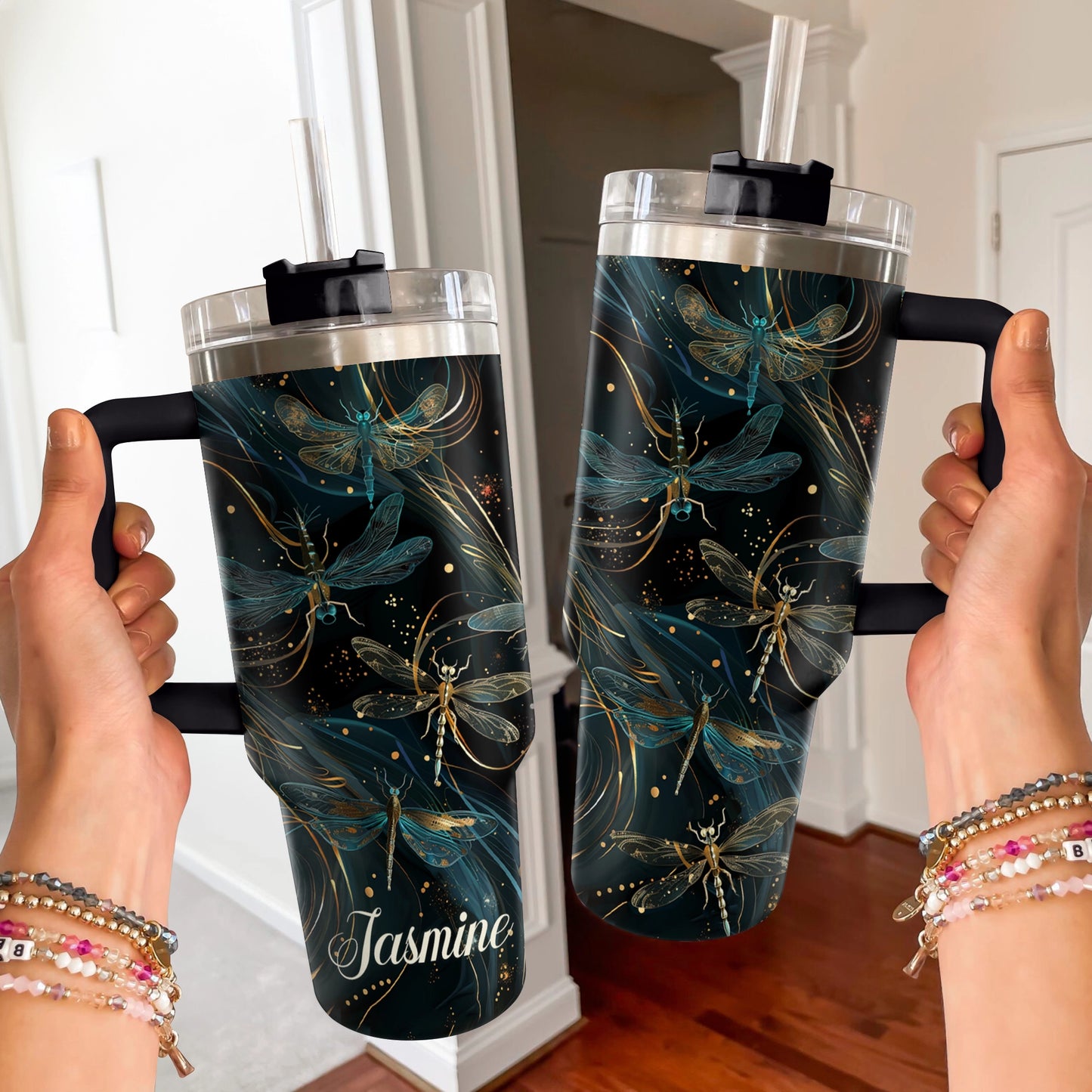 Shiny Tumbler Personalisiert Magische Libelle