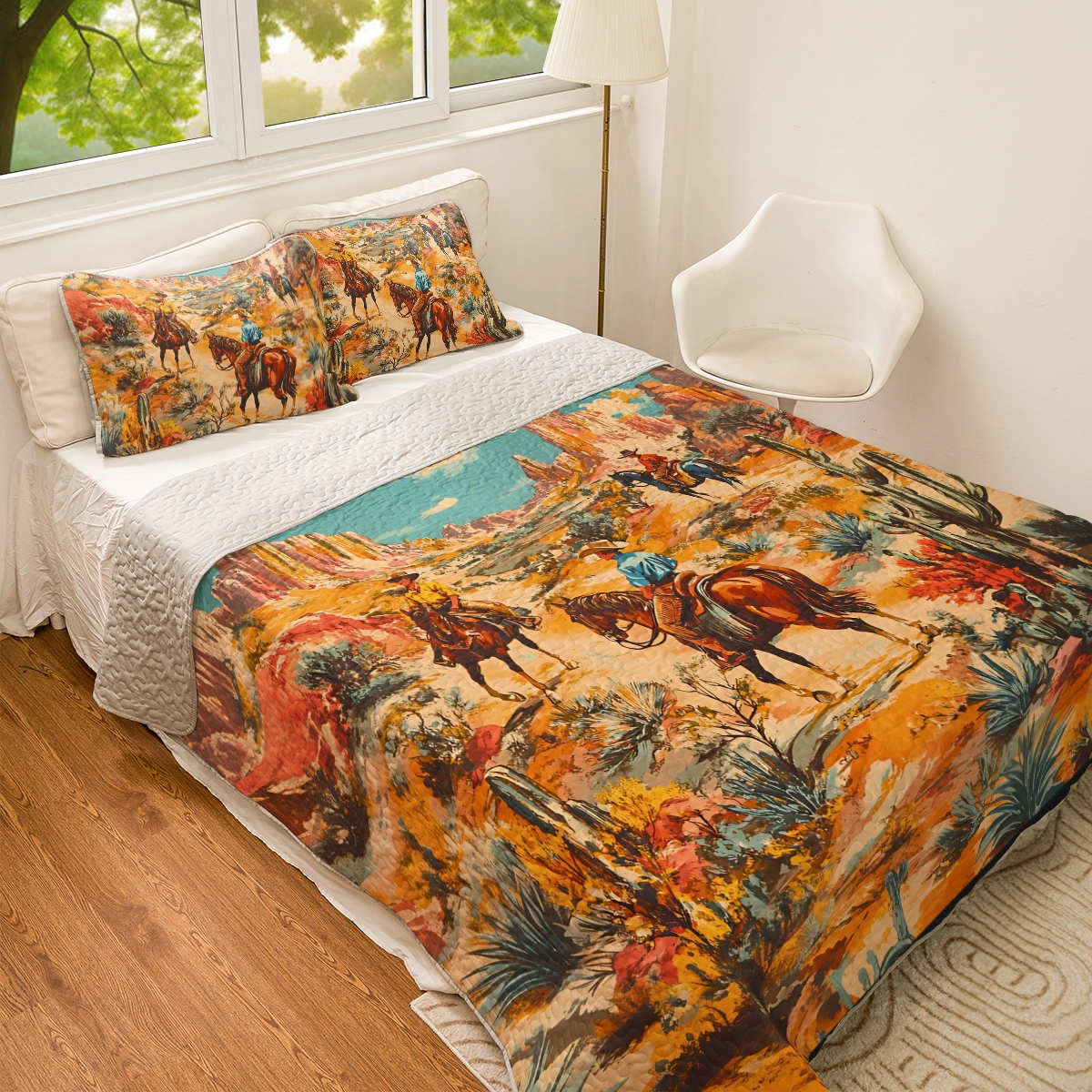 Shineful All Season Quilt 3-Piece Set Desert Trails Cowboy