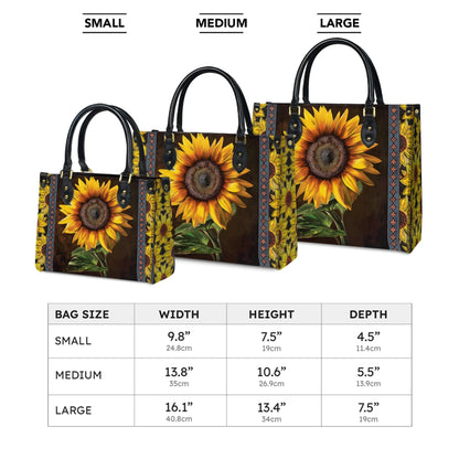 Shineful Leather Bag Sunflower Faith Hope