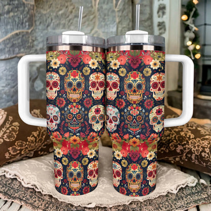 Shineful Tumbler Floral Skull