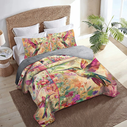 Shineful All Season Quilt 3-Piece Set Hummingbird Harmony