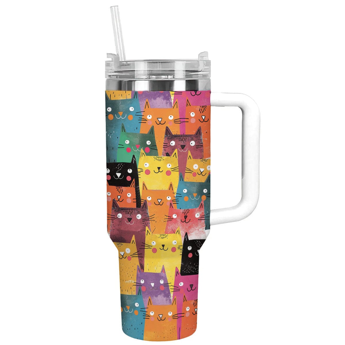 Cat Shineful™ Tumbler Happy Cats Nl09 White 40Oz