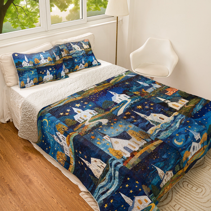 Shineful All Season Quilt 3-Piece Set God Faithful Night