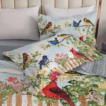 Shineful All Season Quilt 3-Piece Set Bird Melody