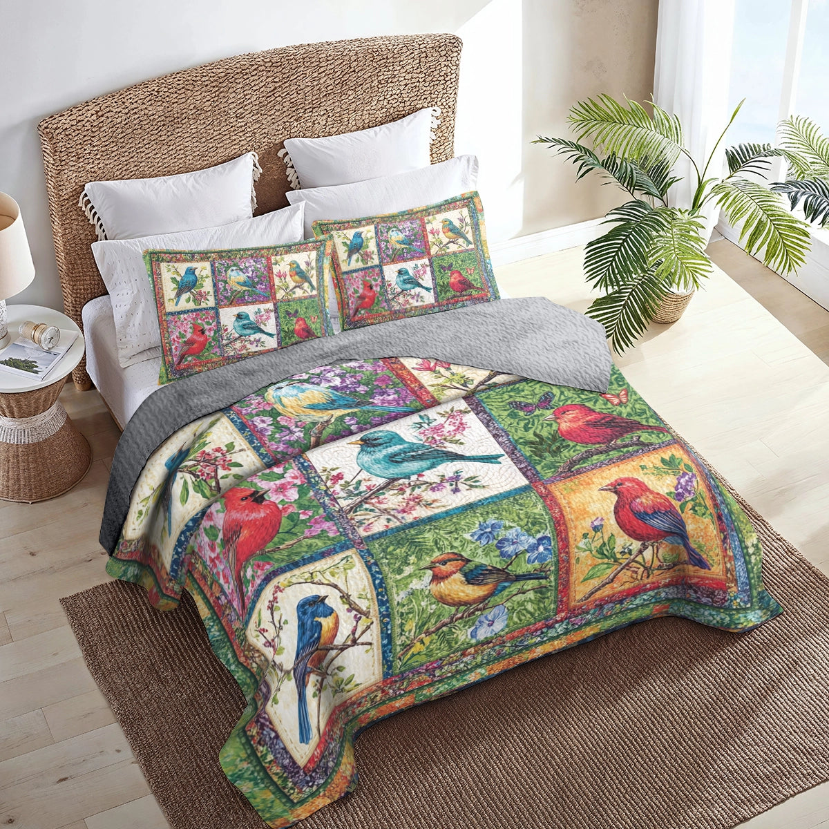 Shineful All Season Quilt 3-Piece Set Song Bird Symphony