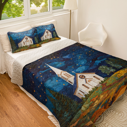 Shineful All Season Quilt 3-Piece Set God Starlight Sanctuary