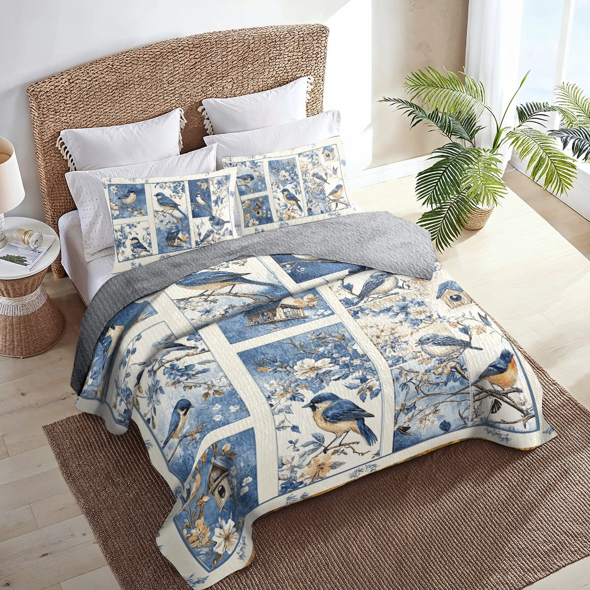 Shineful All Season Quilt 3-Piece Set Bluebird Haven