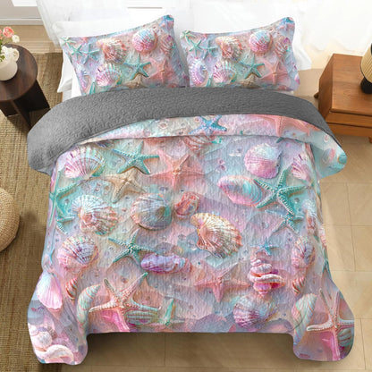 Shineful All Season Quilt 3-Piece Set Coastal Shell