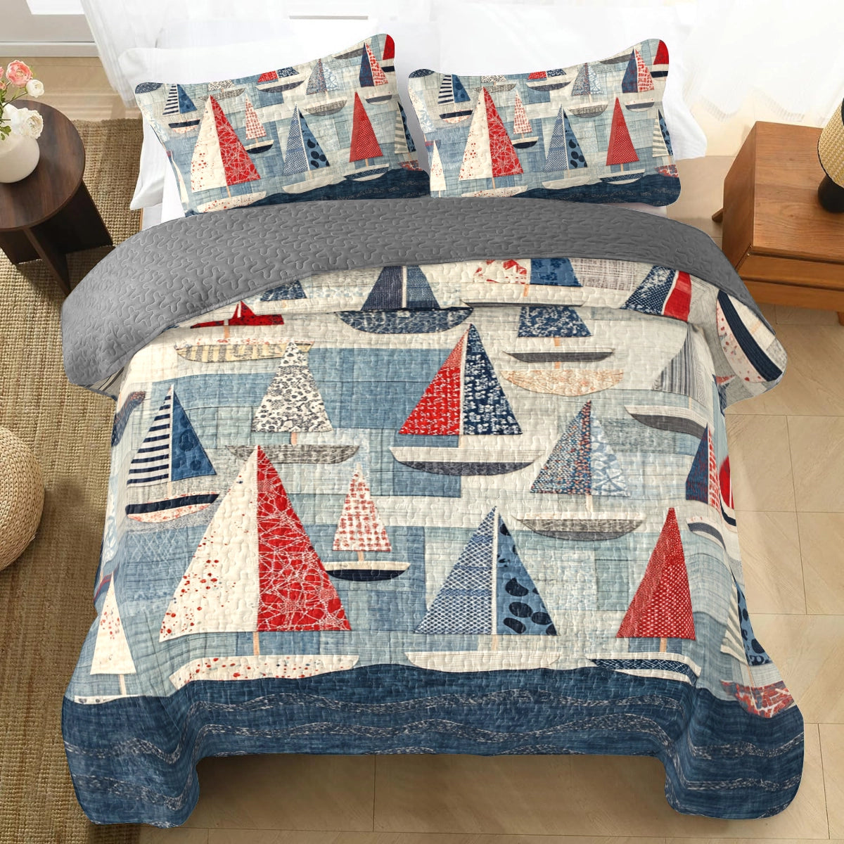 Shineful All Season Quilt 3-teiliges Set Sailing Adventure