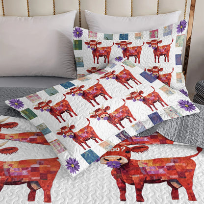 Shineful All Season Quilt 3-Piece Set Whimsy Cow