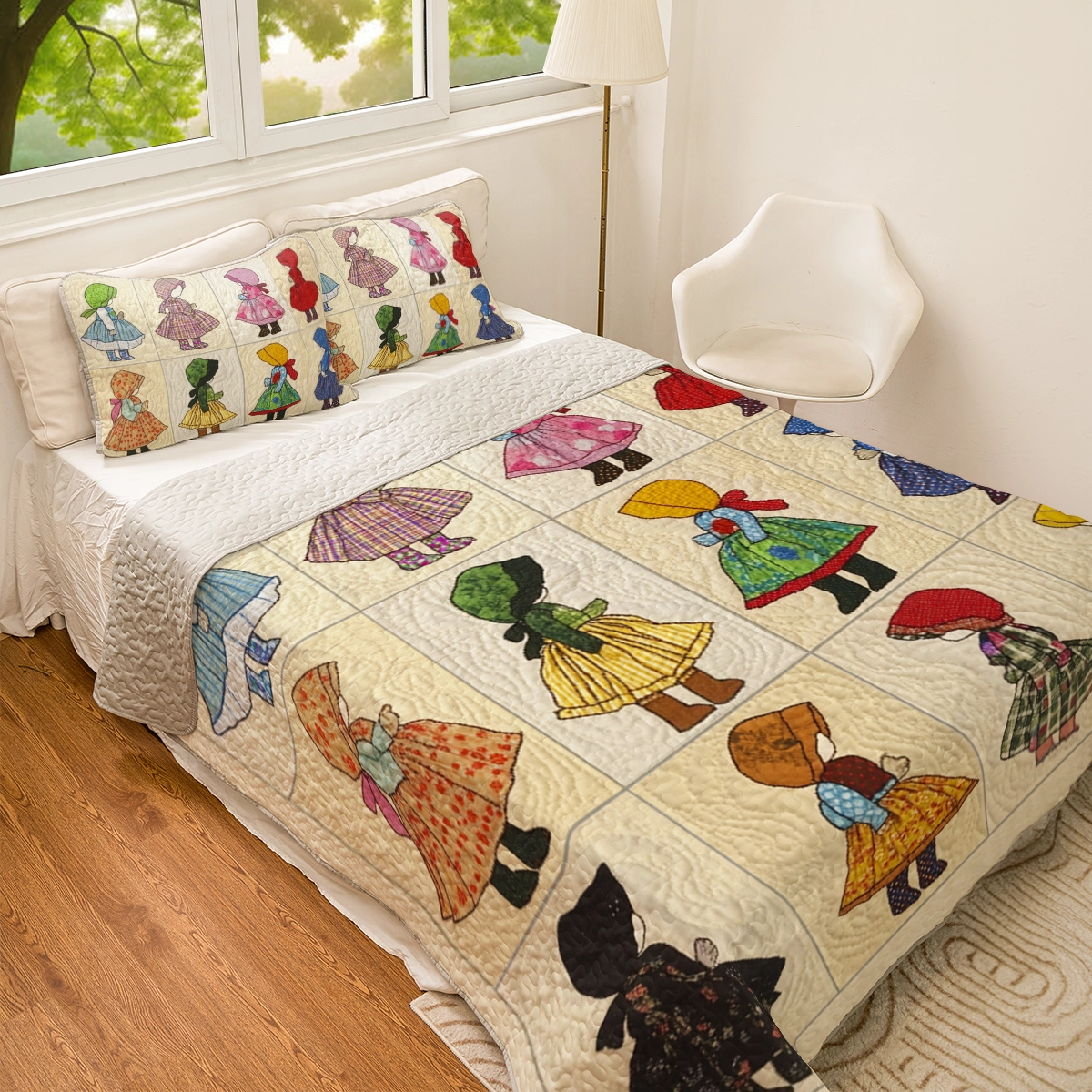 Shineful All Season Quilt 3-Piece Set Sweet Dreams Sunbonnet Sue