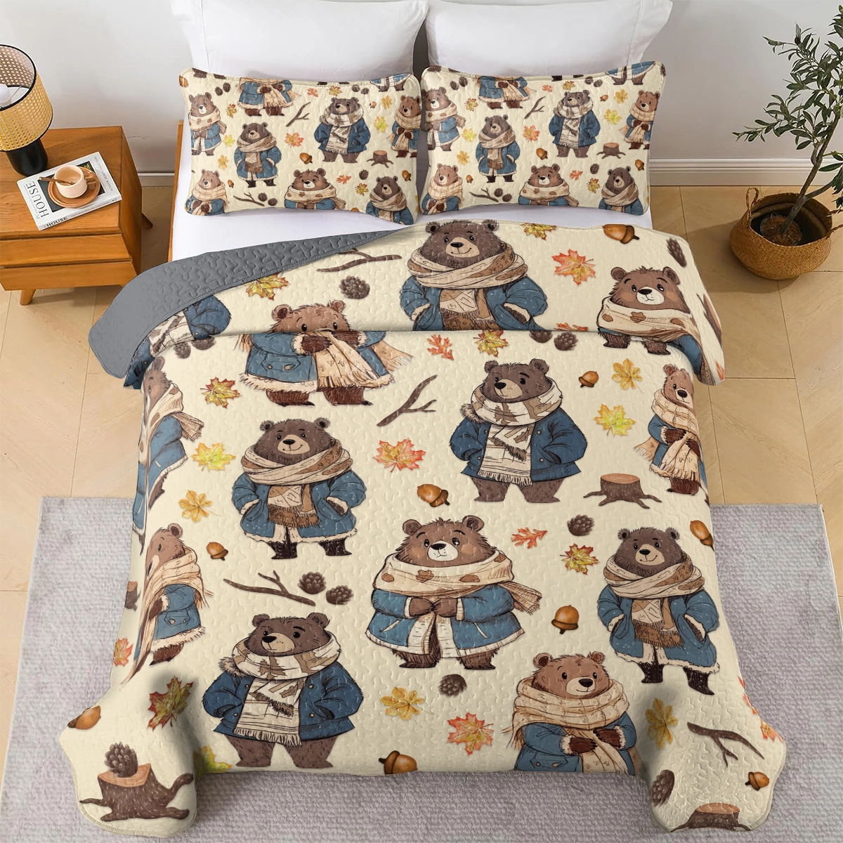 Shineful All Season Quilt 3-Piece Set - Snuggle Bear