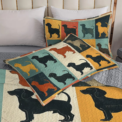 Shineful All Season Quilt 3-Piece Set Dachshund Mosaic