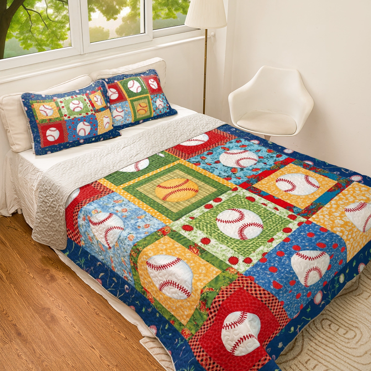 Shineful All Season Quilt 3-Piece Set Baseball Dreams