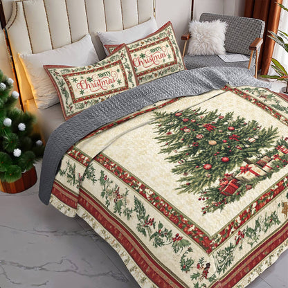 Shineful All Season Quilt 3-Piece Set Christmas Elegance