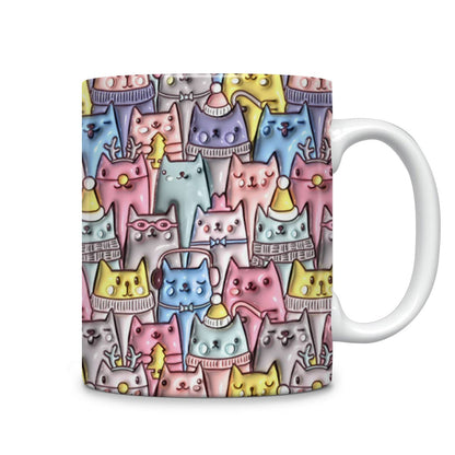 Glänzende Keramiktasse Katze 3D