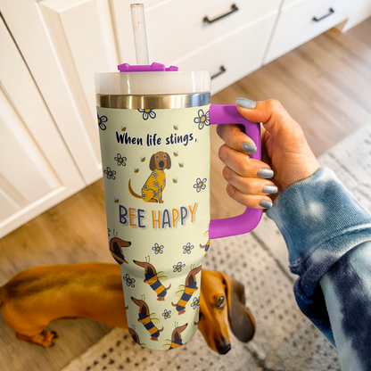 Shineful Tumbler Bee Happy Dachshund