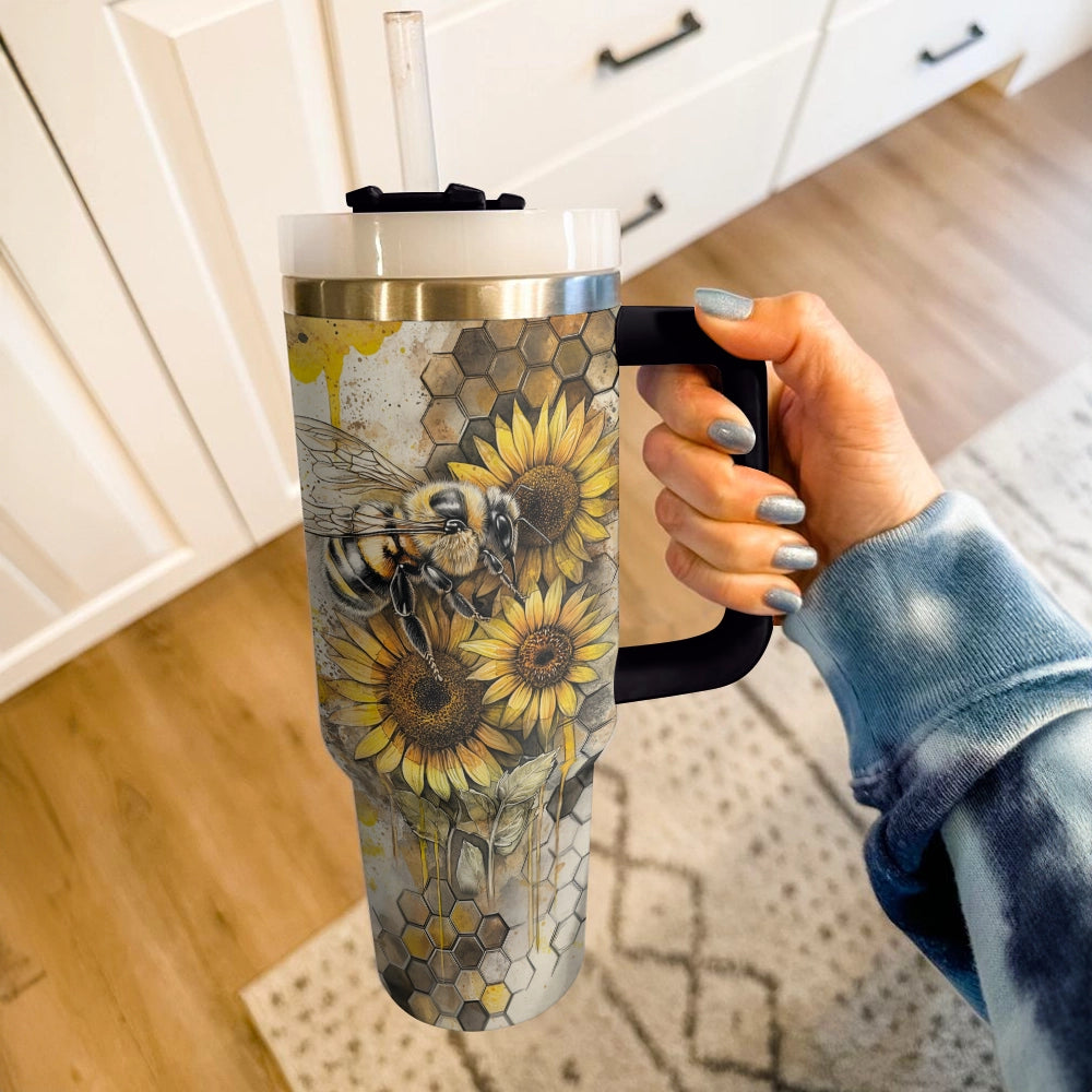 Shineful Tumbler Sunflower Bee Bliss