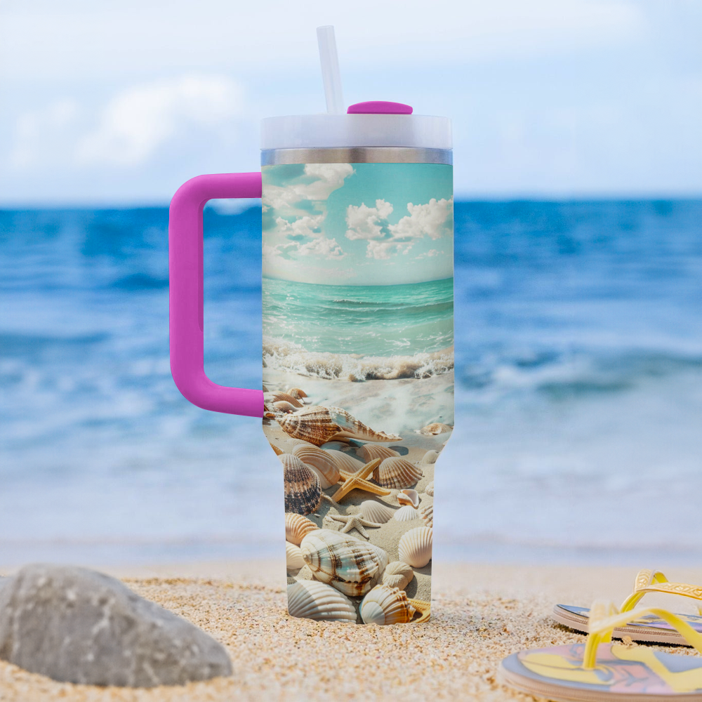 Shineful Tumbler Wave and Shell Harmony