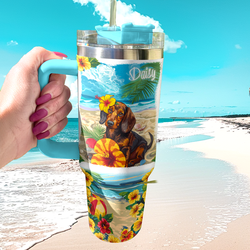 Shineful Personalized Tumbler Beachy Doxie