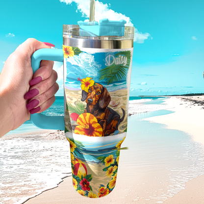 Glänzender personalisierter Becher Beachy Doxie