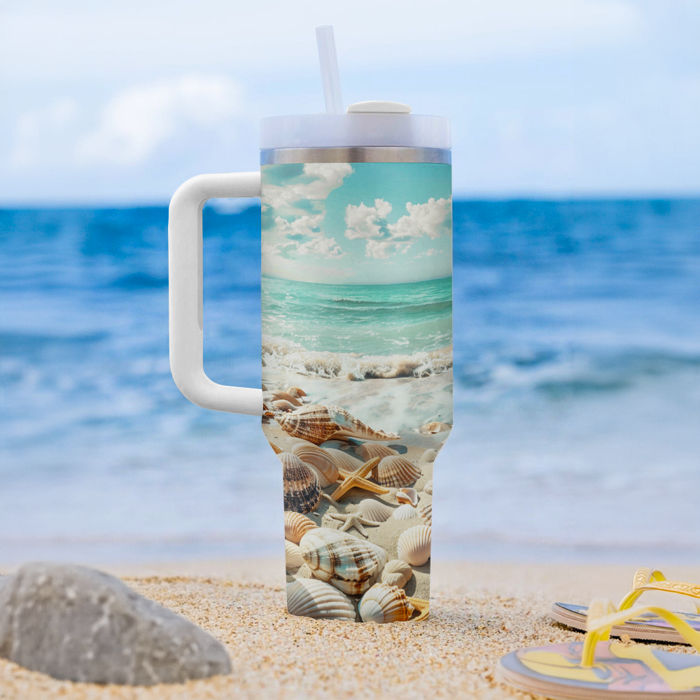 Shineful Tumbler Wave and Shell Harmony