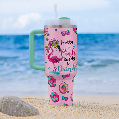 Shineful Tumbler Flamingo Beach Party