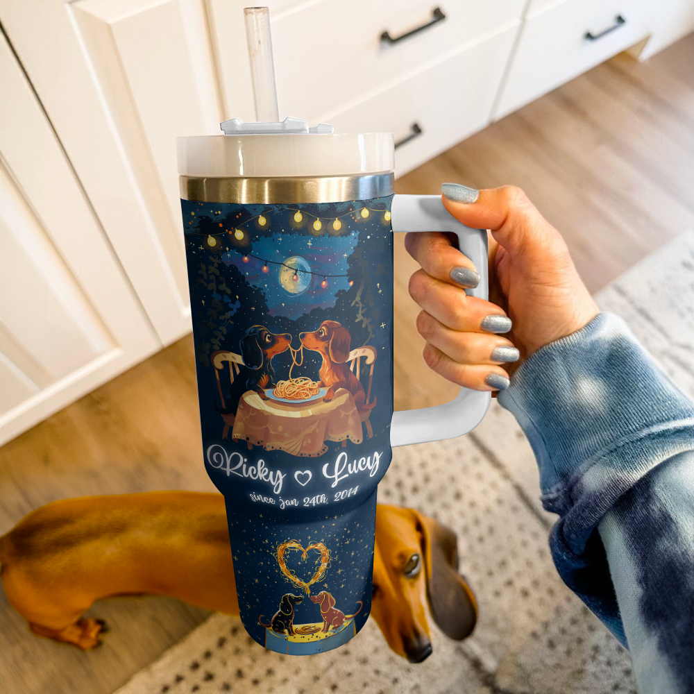 Shineful Personalized Tumbler Doxie Pasta Pals Forever