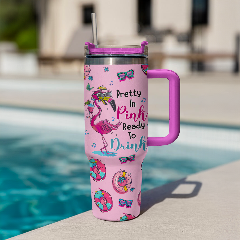 Shineful Tumbler Flamingo Beach Party